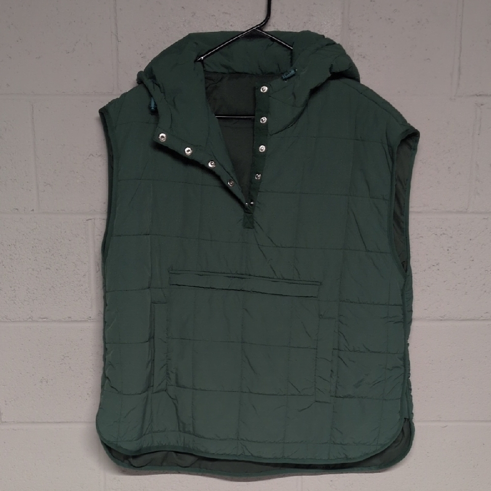 Women's Nylon Quilted Sleeveless Hooded Puffer Vest, Relaxed Fit, XXL, NWOT